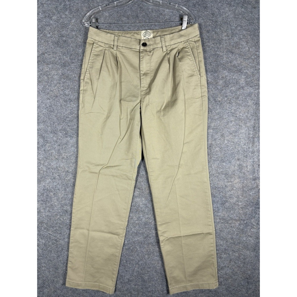 St‎ John's Bay Easy Care Classic Fit Flat Front Chino Khaki Pant 32x32